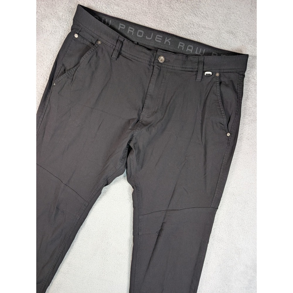 Projek Raw Mens Black Technical Stretch Chino Pants Size 38 Tapered 144107